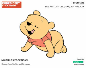 Baby Pooh - Baby Pooh - Winnie the Pooh - Disney Embroidery Design in 3 sizes & 8 formats