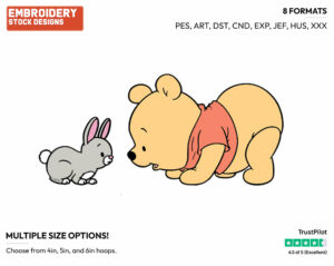 Baby Pooh, Bunny Rabbit - Baby Pooh - Winnie the Pooh - Disney Embroidery Design in 3 sizes & 8 formats