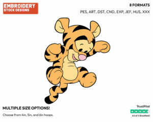Baby Tigger Bouncing - Baby Pooh - Winnie the Pooh - Disney Embroidery Design in 3 sizes & 8 formats