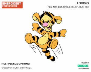 Baby Tigger Bouncing - Baby Pooh - Winnie the Pooh - Disney Embroidery Design in 3 sizes & 8 formats