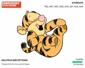 Baby Tigger Laughing - Baby Pooh - Winnie the Pooh - Disney Embroidery Design in 3 sizes & 8 formats