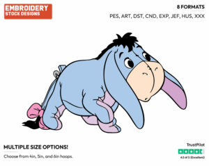 Curious Baby Eeyore - Baby Pooh - Winnie the Pooh - Disney Embroidery Design in 3 sizes & 8 formats