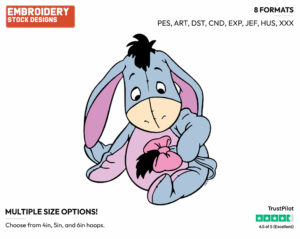 Baby Eeyore Looking Down At Tail - Baby Pooh - Winnie the Pooh - Disney Embroidery Design in 3 sizes & 8 formats