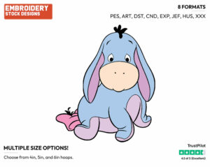 Cute Baby Eeyore - Baby Pooh - Winnie the Pooh - Disney Embroidery Design in 3 sizes & 8 formats