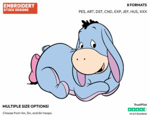 Baby Eeyore Smiling - Baby Pooh - Winnie the Pooh - Disney Embroidery Design in 3 sizes & 8 formats