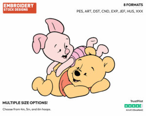 Baby Pooh, Piglet - Baby Pooh - Winnie the Pooh - Disney Embroidery Design in 3 sizes & 8 formats