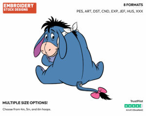 Eeyore Wearing A Bib - Eeyore - Winnie the Pooh - Disney Embroidery Design in 3 sizes & 8 formats