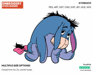 Eeyore Looking Sad - Eeyore - Winnie the Pooh - Disney Embroidery Design in 3 sizes & 8 formats