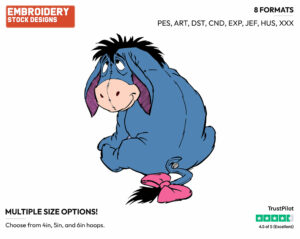 Eeyore Back View - Eeyore - Winnie the Pooh - Disney Embroidery Design in 3 sizes & 8 formats