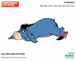 Eeyore Lying Down - Eeyore - Winnie the Pooh - Disney Embroidery Design in 3 sizes & 8 formats