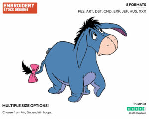 Curious - Eeyore - Winnie the Pooh - Disney Embroidery Design in 3 sizes & 8 formats