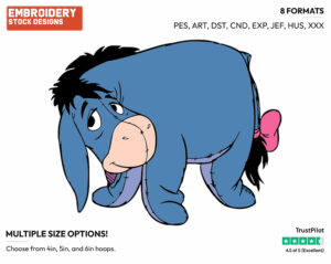 Shy - Eeyore - Winnie the Pooh - Disney Embroidery Design in 3 sizes & 8 formats