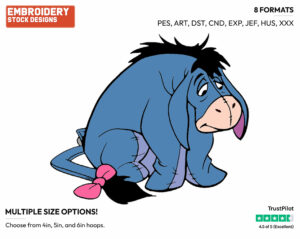 Sad Eeyore - Eeyore - Winnie the Pooh - Disney Embroidery Design in 3 sizes & 8 formats