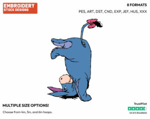 Standing On Head - Eeyore - Winnie the Pooh - Disney Embroidery Design in 3 sizes & 8 formats
