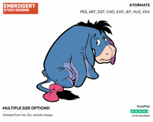 Sad - Eeyore - Winnie the Pooh - Disney Embroidery Design in 3 sizes & 8 formats