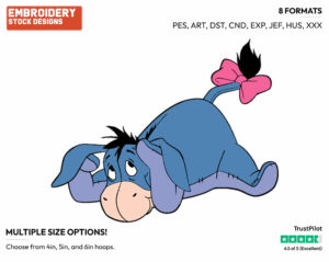 Playful - Eeyore - Winnie the Pooh - Disney Embroidery Design in 3 sizes & 8 formats
