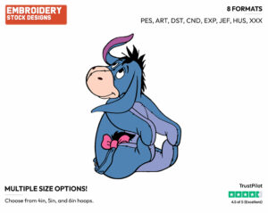 Playful - Eeyore - Winnie the Pooh - Disney Embroidery Design in 3 sizes & 8 formats