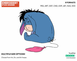 Sad - Eeyore - Winnie the Pooh - Disney Embroidery Design in 3 sizes & 8 formats