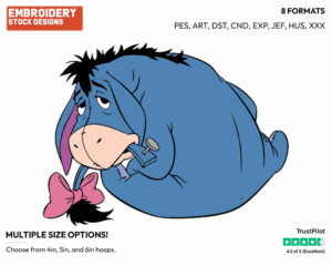 Sad - Eeyore - Winnie the Pooh - Disney Embroidery Design in 3 sizes & 8 formats