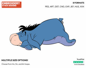 Sleeping - Eeyore - Winnie the Pooh - Disney Embroidery Design in 3 sizes & 8 formats