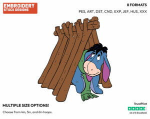 Under Shelter In Winter - Eeyore - Winnie the Pooh - Disney Embroidery Design in 3 sizes & 8 formats