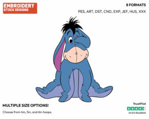 Covering Eye With Ear - Eeyore - Winnie the Pooh - Disney Embroidery Design in 3 sizes & 8 formats