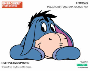 Eeyore's Face - Eeyore - Winnie the Pooh - Disney Embroidery Design in 3 sizes & 8 formats