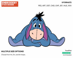 Funny - Eeyore - Winnie the Pooh - Disney Embroidery Design in 3 sizes & 8 formats