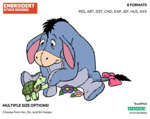 Eeyore, Turtle - Eeyore - Winnie the Pooh - Disney Embroidery Design in 3 sizes & 8 formats