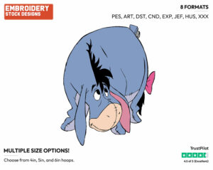 Shy Eeyore - Eeyore - Winnie the Pooh - Disney Embroidery Design in 3 sizes & 8 formats
