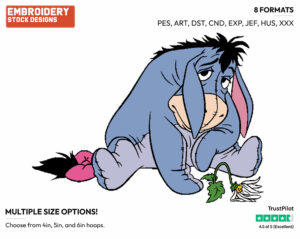 Depressed Eeyore - Eeyore - Winnie the Pooh - Disney Embroidery Design in 3 sizes & 8 formats