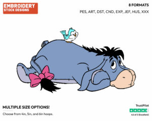 Eeyore Lying Down - Eeyore - Winnie the Pooh - Disney Embroidery Design in 3 sizes & 8 formats