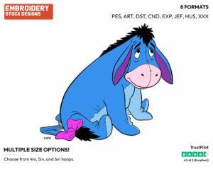 Eeyore - Eeyore - Winnie the Pooh - Disney Embroidery Design in 3 sizes & 8 formats