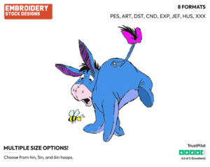 Frightened Of Bee - Eeyore - Winnie the Pooh - Disney Embroidery Design in 3 sizes & 8 formats