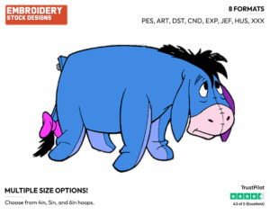 Eeyore - Eeyore - Winnie the Pooh - Disney Embroidery Design in 3 sizes & 8 formats