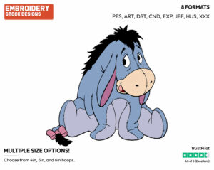 Happy Eeyore - Eeyore - Winnie the Pooh - Disney Embroidery Design in 3 sizes & 8 formats