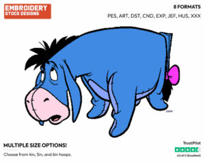 Worried Eeyore - Eeyore - Winnie the Pooh - Disney Embroidery Design in 3 sizes & 8 formats