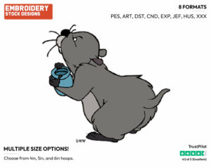 Holding Honey Pot - Gopher - Winnie the Pooh - Disney Embroidery Design in 3 sizes & 8 formats