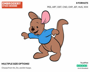 Playful Roo - Kanga and Roo - Winnie the Pooh - Disney Embroidery Design in 3 sizes & 8 formats