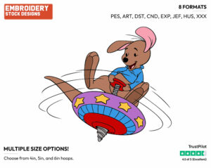 Roo On Spinning Top - Kanga and Roo - Winnie the Pooh - Disney Embroidery Design in 3 sizes & 8 formats