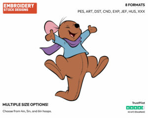 Roo Wearing Scarf - Kanga and Roo - Winnie the Pooh - Disney Embroidery Design in 3 sizes & 8 formats