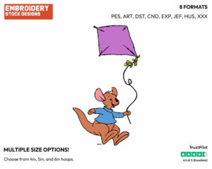 Roo Flying Kite - Kanga and Roo - Winnie the Pooh - Disney Embroidery Design in 3 sizes & 8 formats