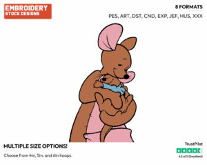 Kanga, Roo Hugging - Kanga and Roo - Winnie the Pooh - Disney Embroidery Design in 3 sizes & 8 formats