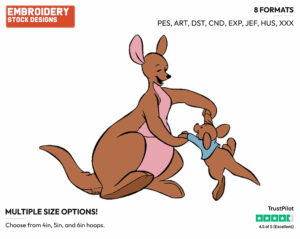 Kanga, Roo Dancing - Kanga and Roo - Winnie the Pooh - Disney Embroidery Design in 3 sizes & 8 formats
