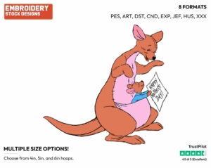 Roo Offers Kanga A Mother's Day Card - Kanga and Roo - Winnie the Pooh - Disney Embroidery Design in 3 sizes & 8 formats