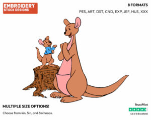 Kanga, Roo - Kanga and Roo - Winnie the Pooh - Disney Embroidery Design in 3 sizes & 8 formats