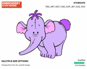 Lumpy - Lumpy the Heffalump - Winnie the Pooh - Disney Embroidery Design in 3 sizes & 8 formats