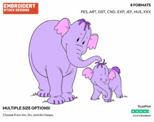 Lumpy, Mother - Lumpy the Heffalump - Winnie the Pooh - Disney Embroidery Design in 3 sizes & 8 formats