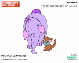 Roo Consoling Lumpy - Lumpy the Heffalump - Winnie the Pooh - Disney Embroidery Design in 3 sizes & 8 formats