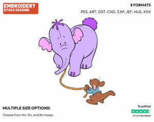 Lumpy, Roo - Lumpy the Heffalump - Winnie the Pooh - Disney Embroidery Design in 3 sizes & 8 formats